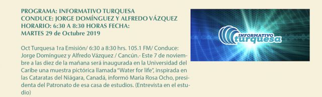 Informativo Turquesa 29 Oct 2019 Radio Turquesa, 105.1 FM