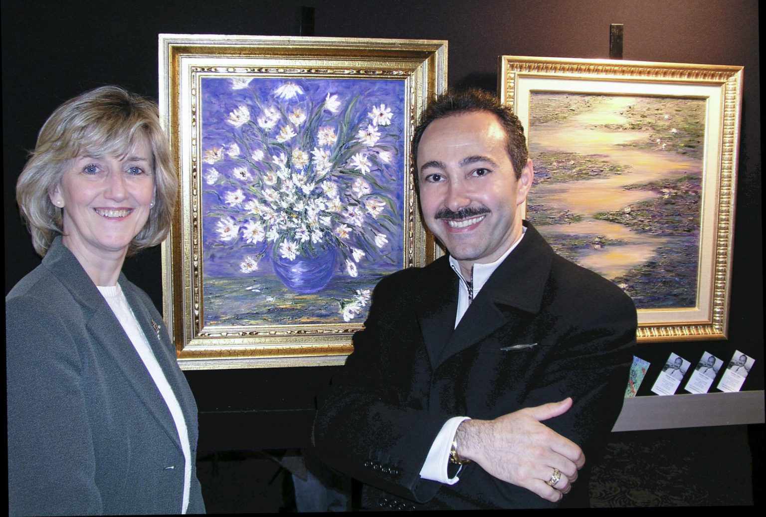 Patricia MacKellar, la organizadora del evento, con el Artista Pintor Antoine Gaber
