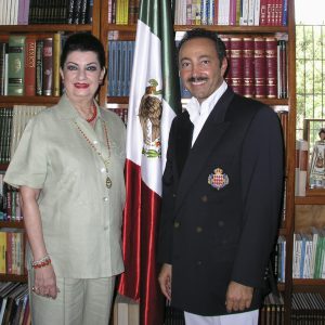 The Hounorable Addy Joaquín Coldwell, Senator of the Republic of México, for the State of Quintana Roo, and also Patron of Antoine Gaber "Passion for Life" solo Exhibition, in Cancun, Mexico
