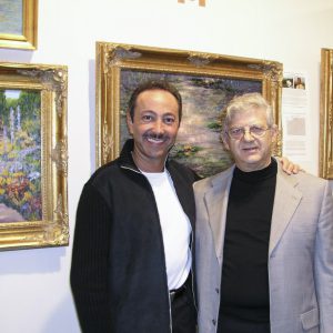 Profesor Piero Celona, Vicepresidente de la Biennale de Florencia con el Artista Antoine Gaber.