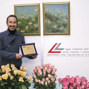 Gaber was awarded the First Prize for his fundraising initiative for the Lega Antitumori and his International promotion of the Sanremo Flower Festival from the Assessor of Tourism and Events of the City of Sanremo.