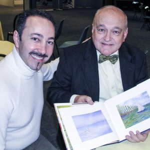 Hon. Dr. Emanuel von Lauenstein Massarani, Art Critic and Superintendent of the Cultural Heritage of the Cabinet of the President of the Legislative Assembly, State of Sao Paulo, Brazil, with Artist Antoine Gaber.