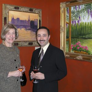 Honourable Marilyn Trenholme Counsell, Lieutenant Governor of New Brunswick, Patron of Antoine Gaber's solo exhibition, in support of the Canadian Liver Foundation.