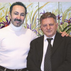 Prof. Pasquale Celona, Presidente della Biennale di Firenze con l’Artista Antoine Gaber.