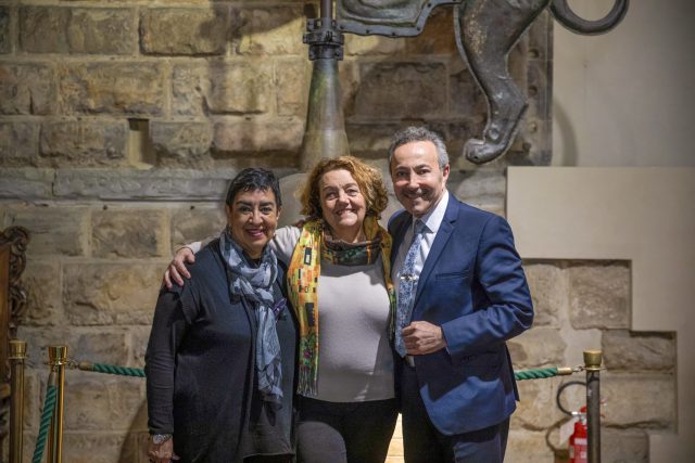 “Water for Life” Children and Adolescent Art Workshop Exhibition, at the Palazzo Vecchio, Salone Dei 500 , in Florence, Italy. Angelina Herrera, Susanna Agostini, President of the Commission of Rights, City of Florence, and Antoine Gaber Artistic Director.