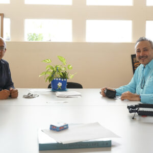 The Maya Museum Director of Cancun, and antropologist Carlos Esperón with the Artistic Director of "Water for Life" International Art Exhibitions, planning for the 4th Edition at the Maya Museum in March 2022.